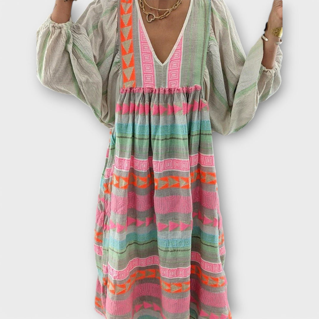 Elfruna – Besticktes Boho-Midikleid
