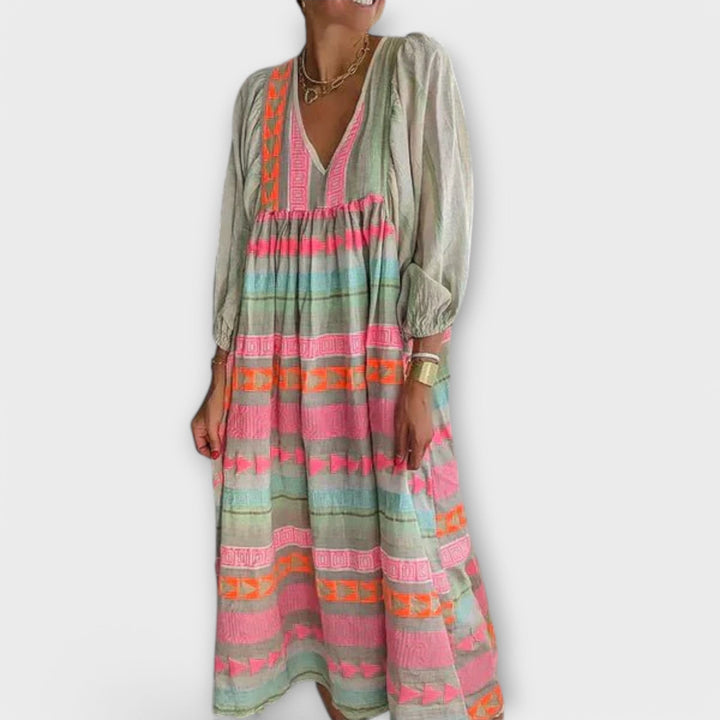 Elfruna – Besticktes Boho-Midikleid