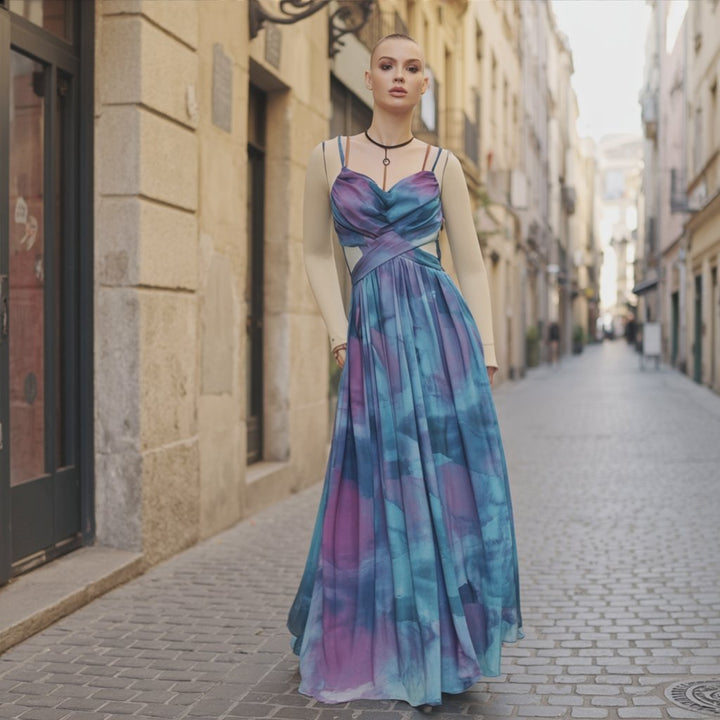Aelwena – Träger-Ombre-Maxikleid