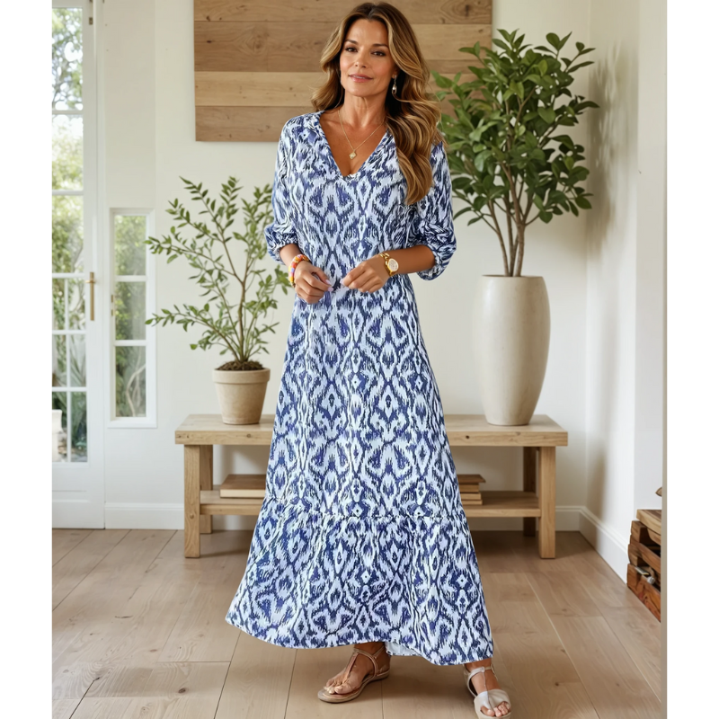 Zimone – Maxikleid mit Ethno-Muster
