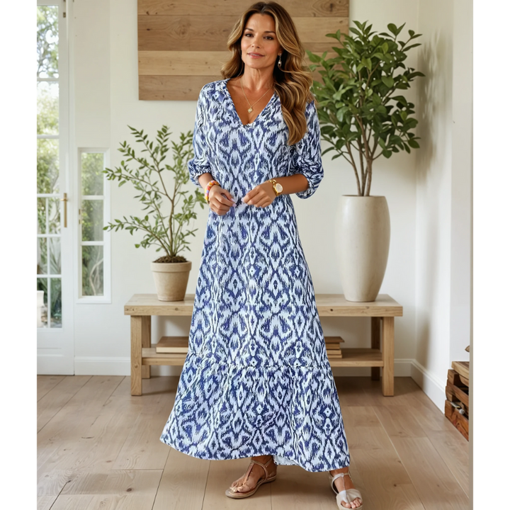 Zimone – Maxikleid mit Ethno-Muster